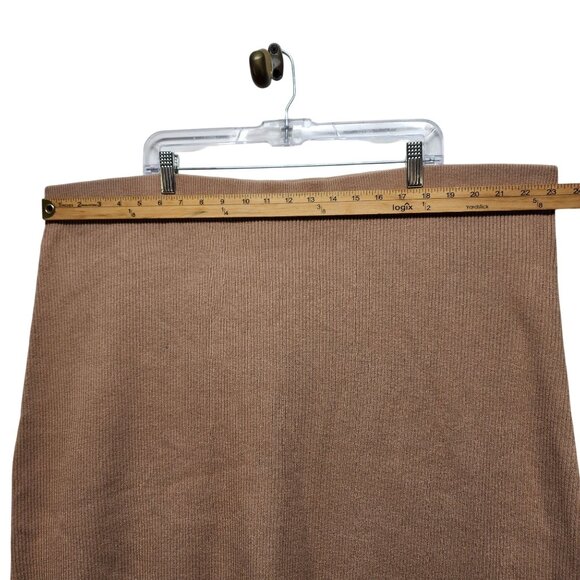 Ava & Viv Tan Ribbed Knit Skirt Size XXL Womens Stretch Waist Soft - Picture 7 of 8